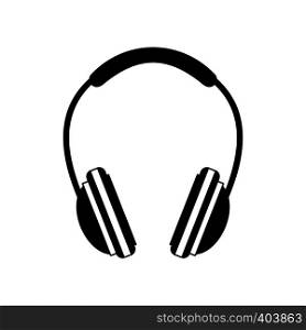 Headphone black icon. Simple symbol on a white background . Headphone black icon