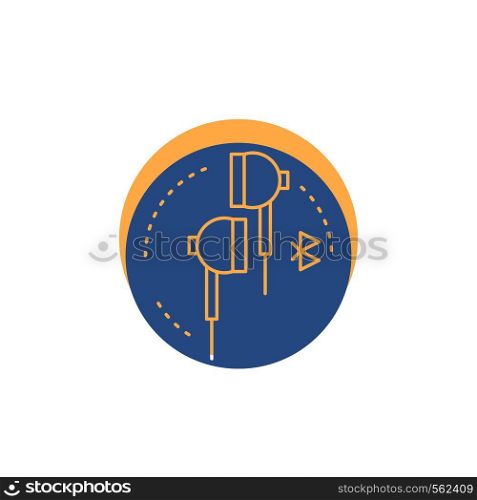 Headphone, ear, phone, bluetooth, music Glyph Icon.. Vector EPS10 Abstract Template background