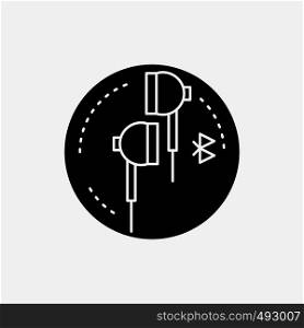 Headphone, ear, phone, bluetooth, music Glyph Icon. Vector isolated illustration. Vector EPS10 Abstract Template background