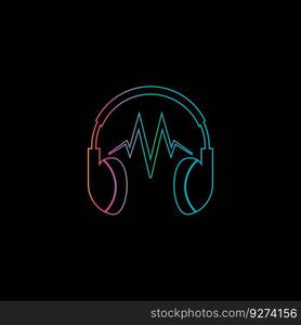 headphone earphone logo icon vector illustration template design