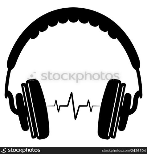 Headphone headset icon in simple style. Headphones vector simple wave illustration pictogram. Audio gadget business concept splash effect