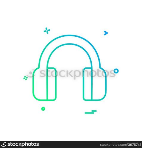 Headphone icon design vector