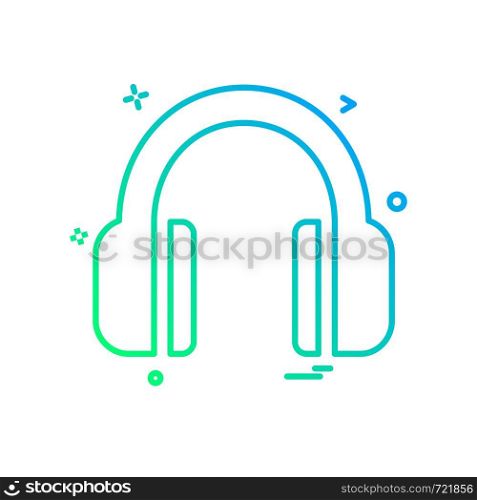 Headphone icon design vector
