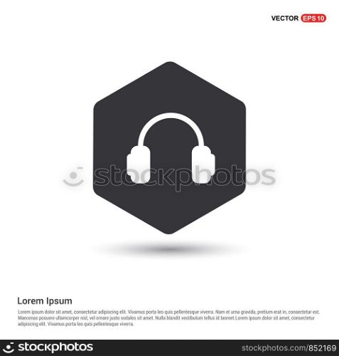 Headphone icon Hexa White Background icon template - Free vector icon