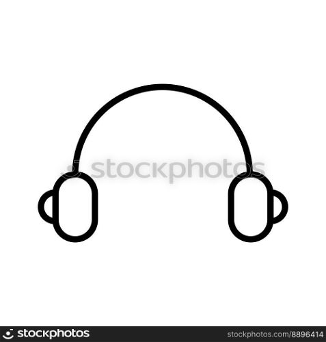 Headphone icon line isolated on white background. Black flat thin icon on modern outline style. Linear symbol and editable stroke. Simple and pixel perfect stroke vector illustration