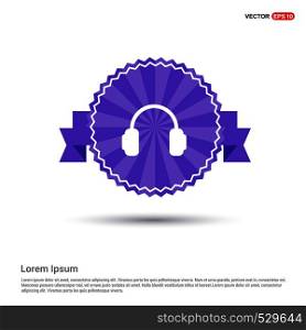 Headphone icon - Purple Ribbon banner