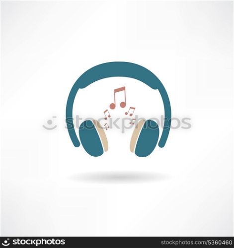 Headphones and notes icon
