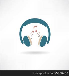 Headphones and notes icon