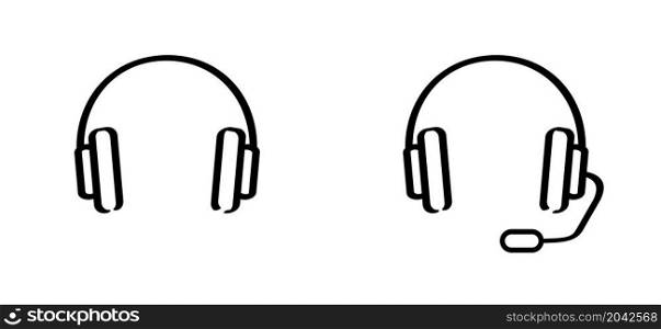 headphones, headsets line pattern sign. For music or for call center. Vector headset icon. Listen to music Line pattern.