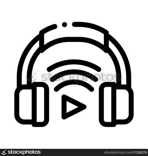 Headphones Host Device Icon Vector. Outline Headphones Host Device Sign. Isolated Contour Symbol Illustration. Headphones Host Device Icon Outline Illustration