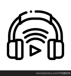 Headphones Host Device Icon Vector. Outline Headphones Host Device Sign. Isolated Contour Symbol Illustration. Headphones Host Device Icon Outline Illustration