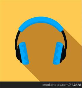 Headphones icon. Flat illustration of headphones vector icon for web design. Headphones icon, flat style