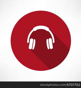 Headphones Icon Flat modern style vector illustration