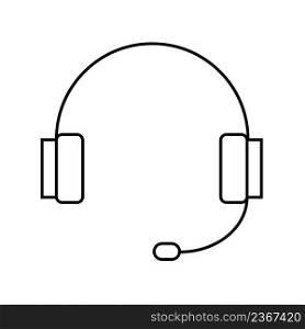 Headphones icon. Illustration of the silhouette of the head unit sound transmission symbol. Sign audio equipment vector.
