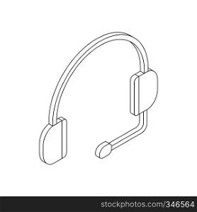 Headphones icon in isometric 3d style isolated on white background. Headphones icon, isometric 3d style
