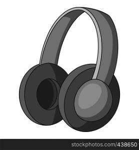 headphones icon in monochrome style isolated on white background vector illustration. headphones icon monochrome