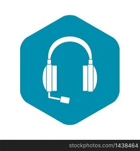 Headphones icon in simple style on a white background vector illustration. Headphones icon in simple style