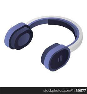 Headphones icon. Isometric of headphones vector icon for web design isolated on white background. Headphones icon, isometric style