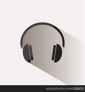 Headphones icon on a beige background with shade
