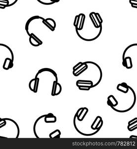 Headphones Icon Seamless Pattern Vector. Audio Stereo Headphones Icons. Volume Symbol. Listen Music. Acoustic Accessory. Illustration. Headphones Icon Vector Seamless Pattern