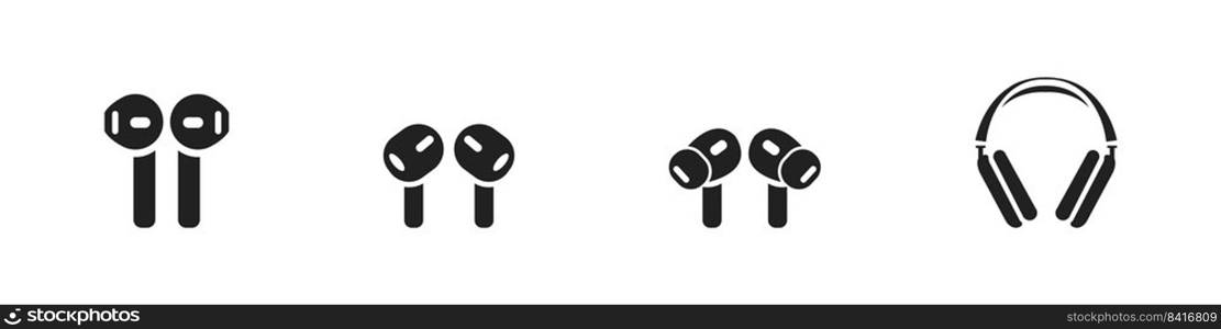 Headphones icon set. Vector isolated illustration. EPS 10.. Headphones icon set. Vector isolated illustration.