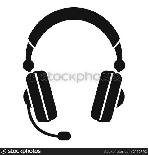Headphones icon simple vector. Gamer microphone. Customer service. Headphones icon simple vector. Gamer microphone