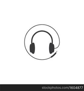 Headphones music logo vector design
