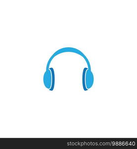 Headphones music logo vector design