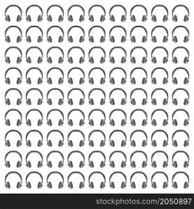 Headphones Seamless Pattern in Black & White Vector illustration