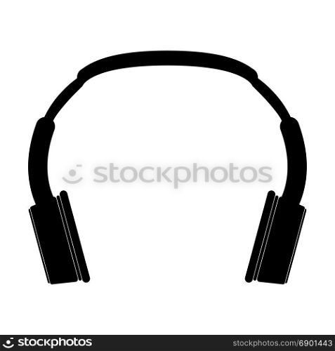 Headphones the black color icon