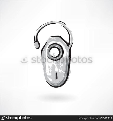 headset bluetooth grunge icon