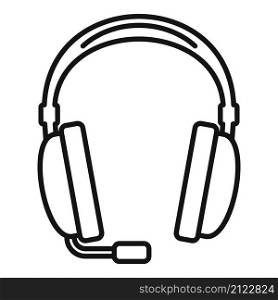 Headset call icon outline vector. Phone service. Gamer microphone. Headset call icon outline vector. Phone service