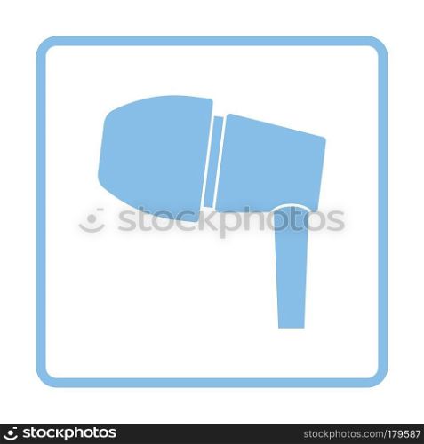 Headset  icon. Blue frame design. Vector illustration.