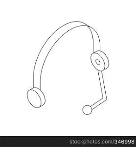 Headset icon in isometric 3d style on a white background. Headset icon, isometric 3d style