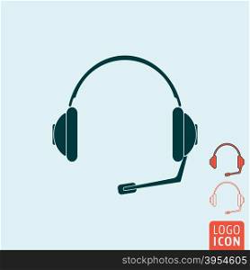 Headset icon isolated. Headset icon. Headset symbol. Support symbol. Headphones with microphone icon isolated. Vector illustration