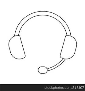 Headset Icon. Outline Simple Design With Editable Stroke. Vector Illustration.