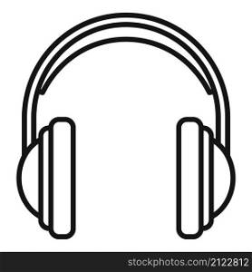Headset microphone icon outline vector. Gamer headphone. Customer phone. Headset microphone icon outline vector. Gamer headphone