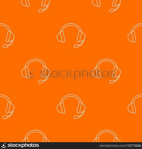 Headset pattern vector orange for any web design best. Headset pattern vector orange