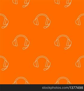 Headset pattern vector orange for any web design best. Headset pattern vector orange