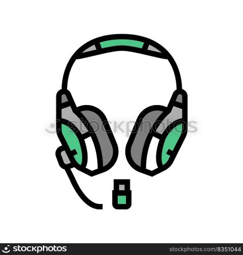 headset wireless video game color icon vector. headset wireless video game sign. isolated symbol illustration. headset wireless video game color icon vector illustration