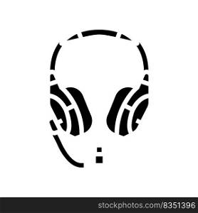 headset wireless video game glyph icon vector. headset wireless video game sign. isolated symbol illustration. headset wireless video game glyph icon vector illustration