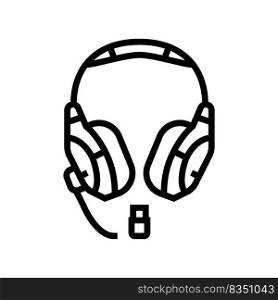 headset wireless video game line icon vector. headset wireless video game sign. isolated contour symbol black illustration. headset wireless video game line icon vector illustration