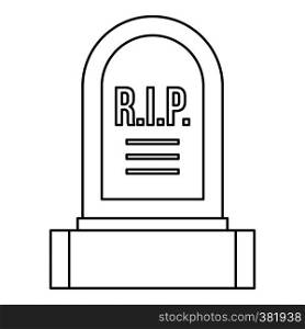 Headstone icon. Outline illustration of headstone vector icon for web. Headstone icon, outline style