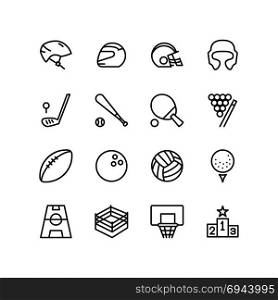 Headwear, bat, ball and playground - Miscellaneous icons