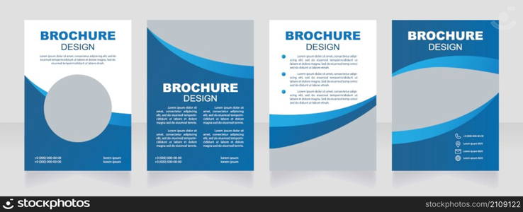 Healing and health blue blank brochure design. Healthcare. Template set with copy space for text. Premade corporate reports collection. Editable 4 paper pages. Myriad Pro, Arial fonts used. Healing and health blue blank brochure design