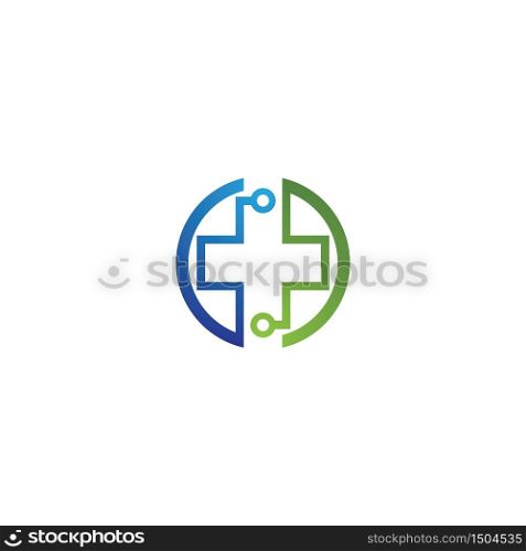 Healt tech logo template icon design