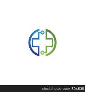 Healt tech logo template icon design
