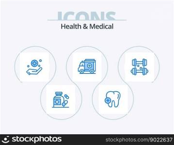 Health And Medical Blue Icon Pack 5 Icon Design. . medical. sign. healthcare. dumbbell