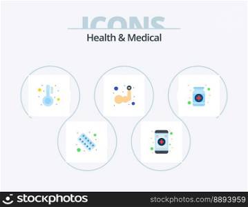 Health And Medical Flat Icon Pack 5 Icon Design. . mobile app. drugs. online. medicine