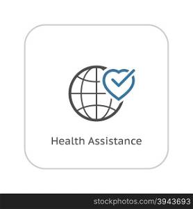 Health Assistance Icon. Flat Design.. Health Assistance Icon. Flat Design Isolated Illustration.